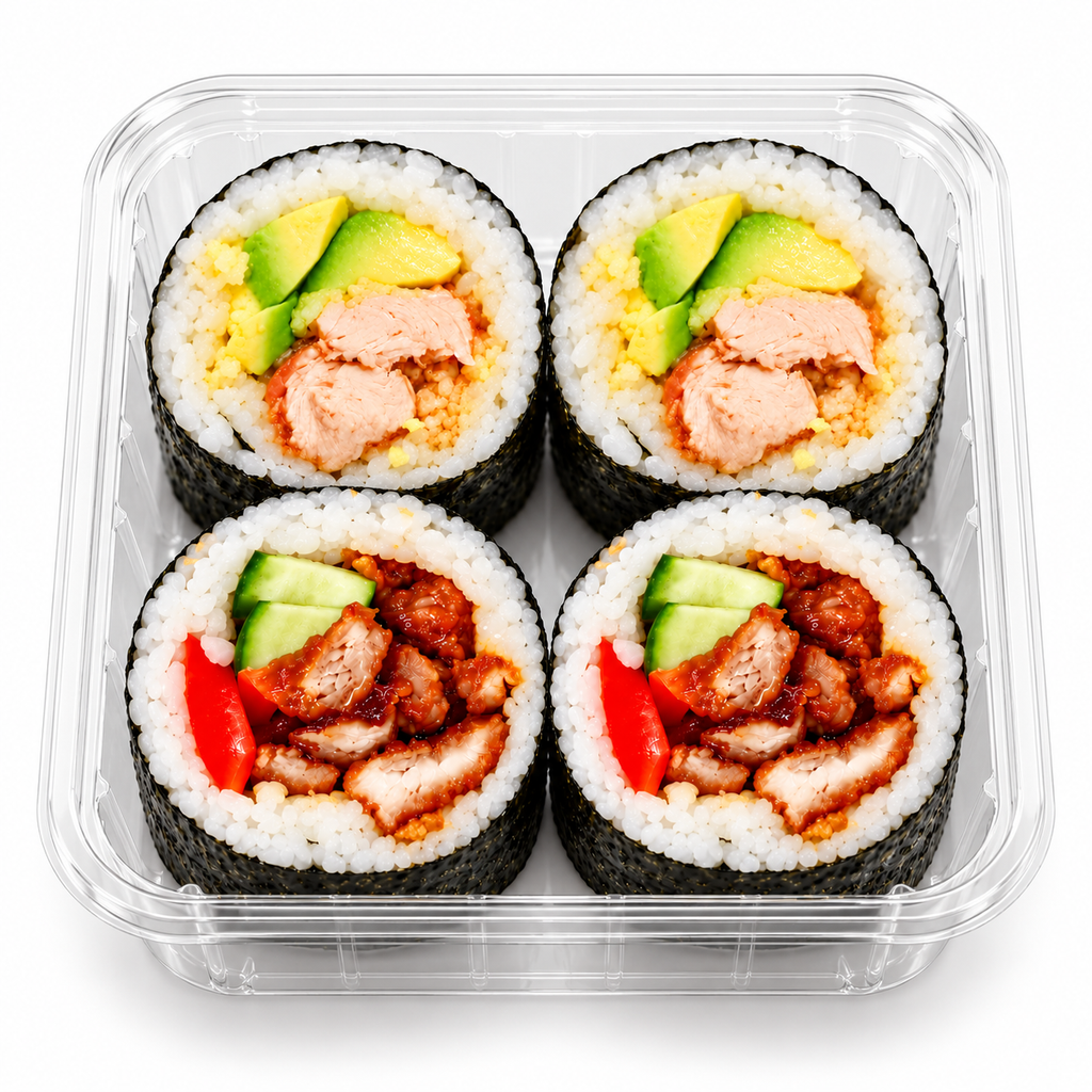 Crispy Chicken Avocado Sushi Roll + Teriyaki Chicken Sushi Roll