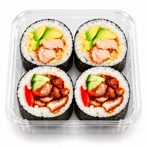 Crispy Chicken Avocado Sushi Roll + Teriyaki Chicken Sushi Roll
