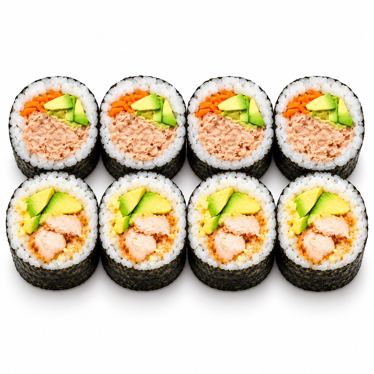 Crispy Chicken Avocado Sushi Roll + Tuna Sushi Roll