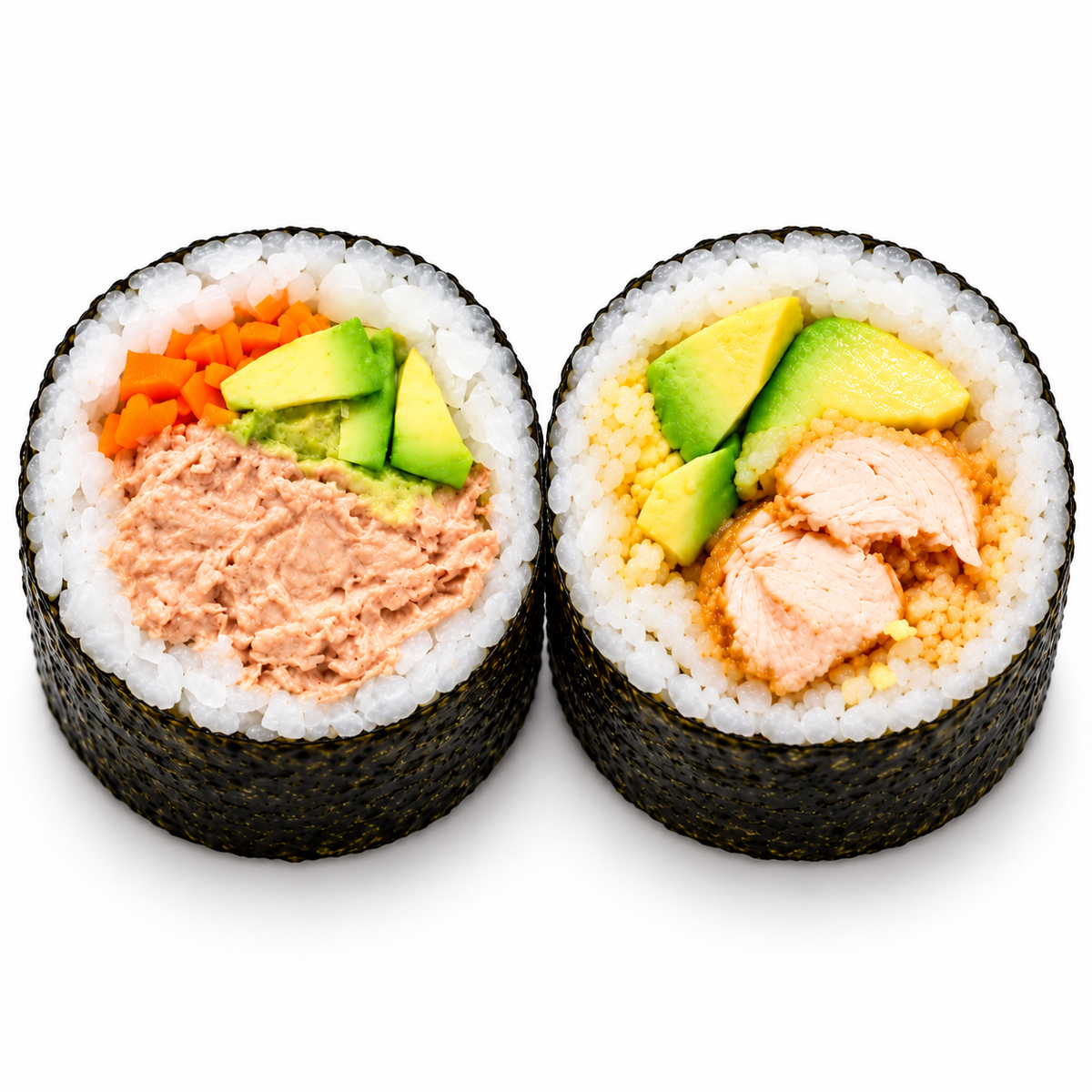 Crispy Chicken Avocado Sushi Roll + Tuna Sushi Roll