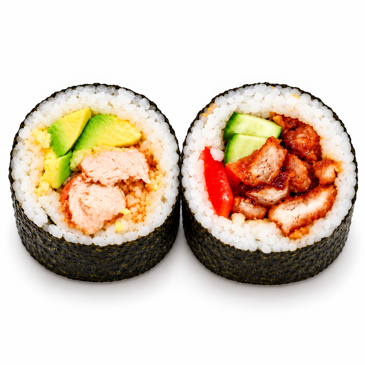 Crispy Chicken Avocado Sushi Roll + Teriyaki Chicken Sushi Roll